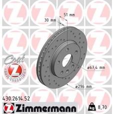 430.2614.52 ZIMMERMANN Гальмівний диск