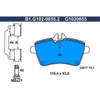 B1.G102-0855.2 GALFER Комплект гальмівних колодок дисковий гальм