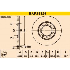 BAR16126 BARUM Гальмівний диск