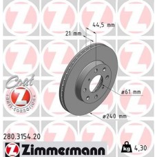 280.3154.20 ZIMMERMANN Гальмівний диск