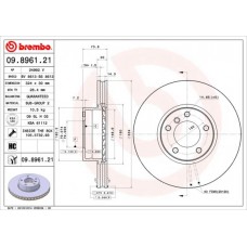 09.8961.21 BREMBO Гальмівний диск
