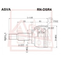 RN-DSR4 ASVA Шарнирный комплект, Привідний вал