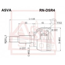 RN-DSR4 ASVA Шарнирный комплект, Привідний вал