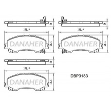 DBP3183 DANAHER Комплект гальмівних колодок дисковий гальм