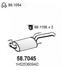 58.7045 ASSO Глушник вихлопних газів кінцевий