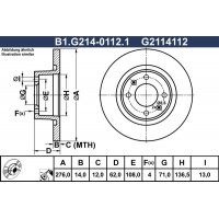 B1.G214-0112.1 GALFER Гальмівний диск