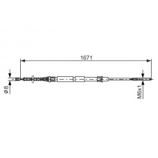 1 987 477 626 BOSCH Тросик, cтояночный тормоз