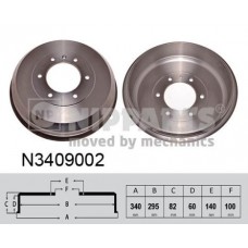 N3409002 NIPPARTS Гальмівний барабан