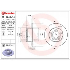 08.5743.11 BREMBO Гальмівний диск