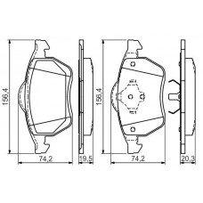 0 986 494 390 BOSCH КомплеК т гальмівних колодок, дискове гальмо
