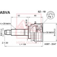 SZ-19 ASVA Шарнирный комплект, Привідний вал