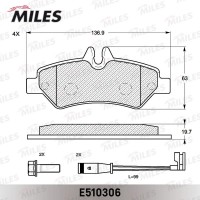 E510306 MILES Комплект гальмівних колодок дисковий гальм
