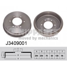 J3409001 NIPPARTS Гальмівний барабан
