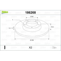 186268 VALEO Гальмівний диск