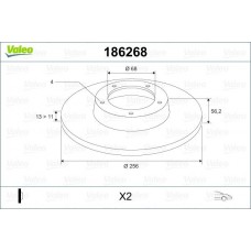 186268 VALEO Гальмівний диск