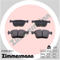 25008.165.1 ZIMMERMANN Комплект гальмівних колодок дисковий гальм