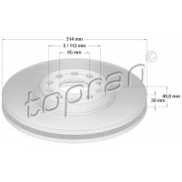 116 286 TOPRAN Гальмівний диск