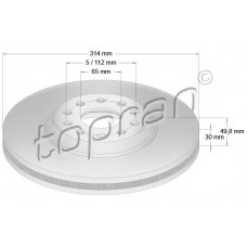 116 286 TOPRAN Гальмівний диск