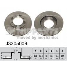 J3305009 NIPPARTS Гальмівний диск