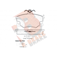 RB0415-700 R BRAKE Комплект гальмівних колодок дисковий гальм