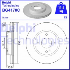 BG4170C DELPHI Гальмівний диск