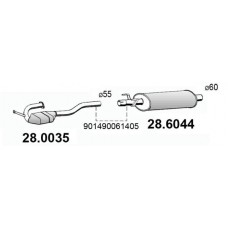 28.6044 ASSO Середній глушник вихлопних газів