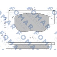 FO 687381 FOMAR Friction Комплект гальмівних колодок дисковий гальм