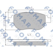 FO 687381 FOMAR Friction Комплект гальмівних колодок дисковий гальм