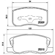P 54 046 BREMBO Комплект гальмівних колодок дисковий гальм