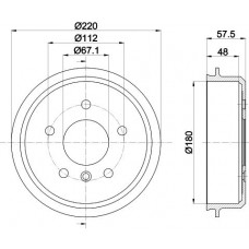 8DT 355 301-451 HELLA PAGID Гальмівний барабан