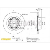BD-2916 FREMAX Гальмівний диск