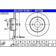 24.0107-0109.1 ATE Гальмівний диск