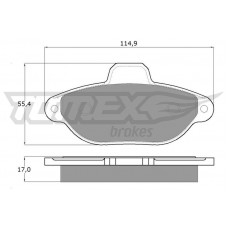TX 12-41 TOMEX Brakes Комплект гальмівних колодок дисковий гальм