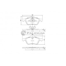 P1-1164 ASHUKI by Palidium Комплект гальмівних колодок дисковий гальм