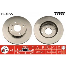DF1655 TRW Гальмівний диск
