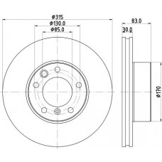 8DD 355 132-151 HELLA Гальмівний диск