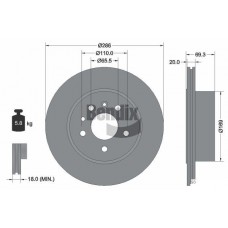 BDS2081 BENDIX Braking Гальмівний диск