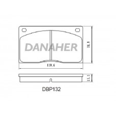 DBP132 DANAHER Комплект гальмівних колодок дисковий гальм