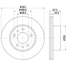 8DD 355 100-341 HELLA Гальмівний диск