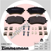 22802.190.2 ZIMMERMANN Комплект гальмівних колодок дисковий гальм