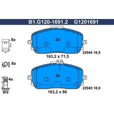 B1.G120-1691.2 GALFER КомплеК т гальмівних колодок, дискове гальмо