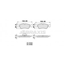 AA0198 BRAXIS Комплект гальмівних колодок дисковий гальм