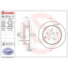 08.D712.11 BREMBO Гальмівний диск