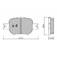 BPTO-1930 AISIN Комплект гальмівних колодок дисковий гальм