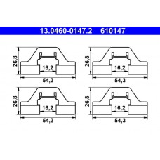 13.0460-0147.2 ATE Комплектуючі колодки дискового гальма