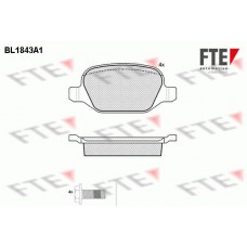 BL1843A1 FTE Комплект гальмівних колодок дисковий гальм