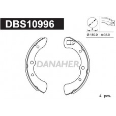DBS10996 DANAHER Комплект гальмівних колодок