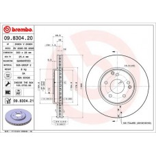 09.8304.20 BREMBO Гальмівний диск