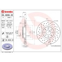 09.4939.3X BREMBO Гальмівний диск