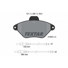 2163201 TEXTAR Комплект гальмівних колодок дисковий гальм